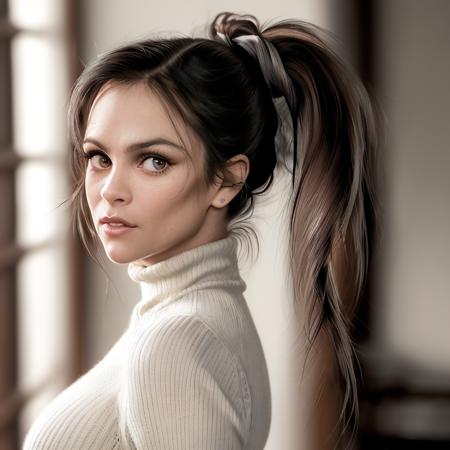 07077-1563308557-Masterpiece, best quality, realistic, a photo of DenMilani-1200, ponytail, looking at viewer, (turtleneck dress), face focus, re.png